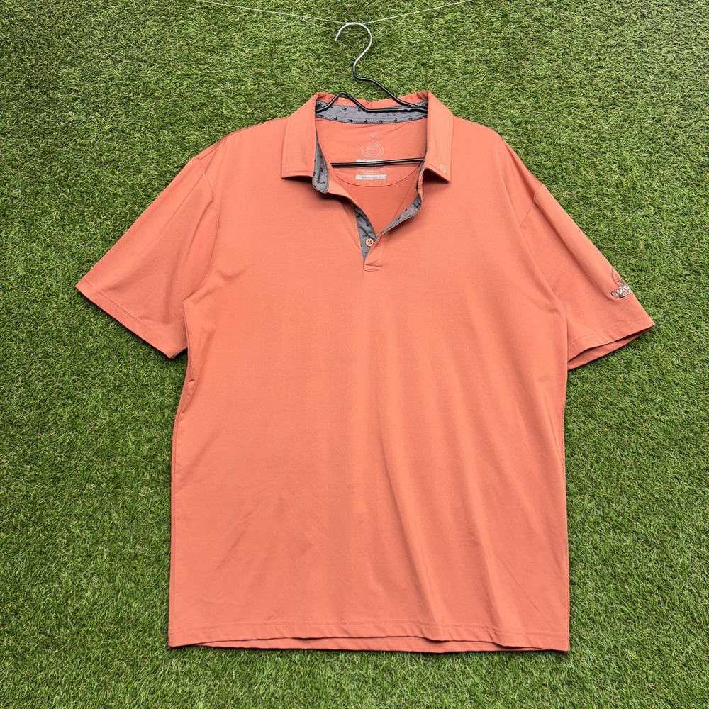 Swannies Polo Shirt Mens Large Orange Coyote Creek Golf Club Golf Performance